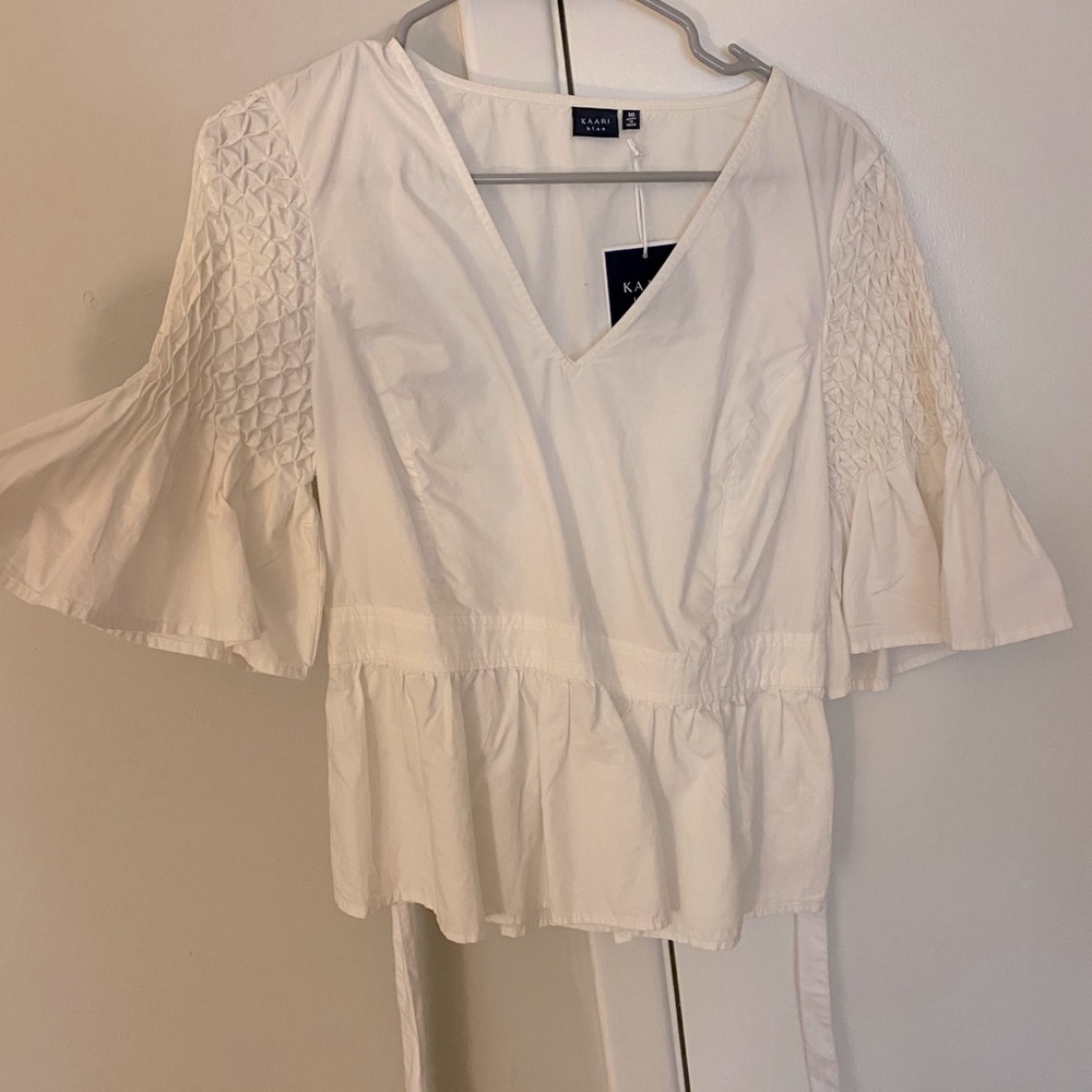 Kaari Blue smocked blouse